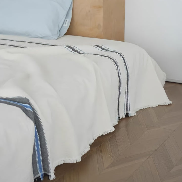 Cotton Blue Line Blanket