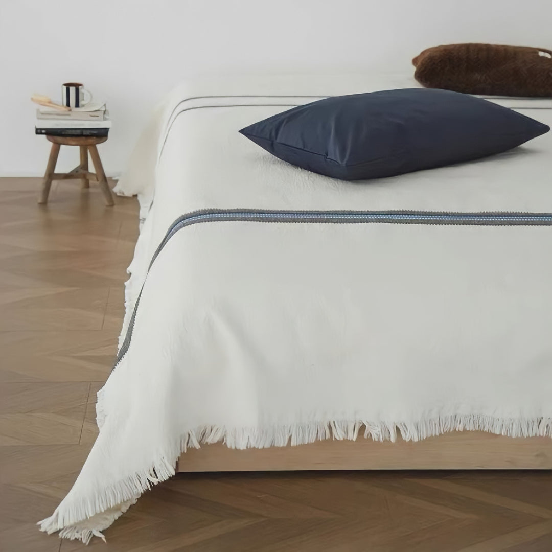 Cotton Blue Line Blanket