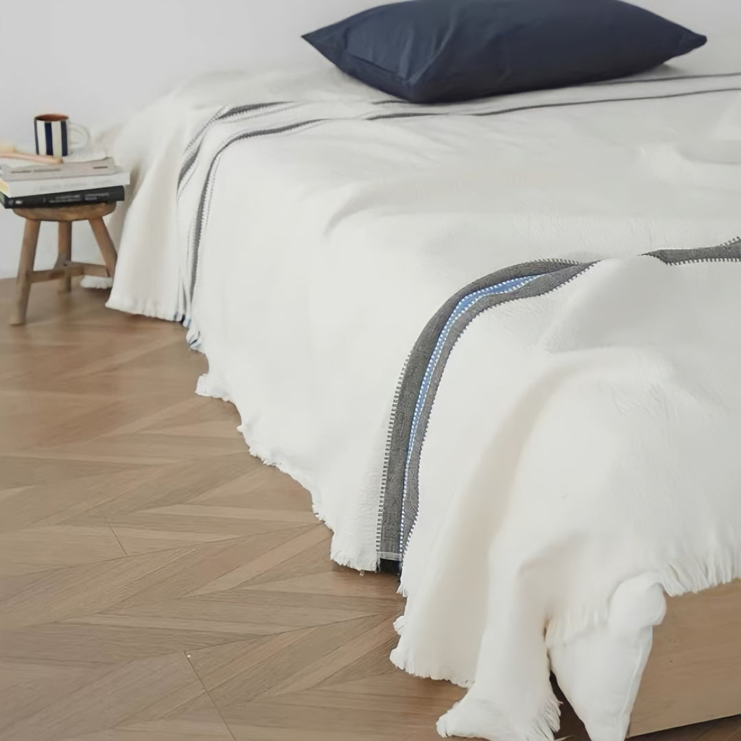 Cotton Blue Line Blanket