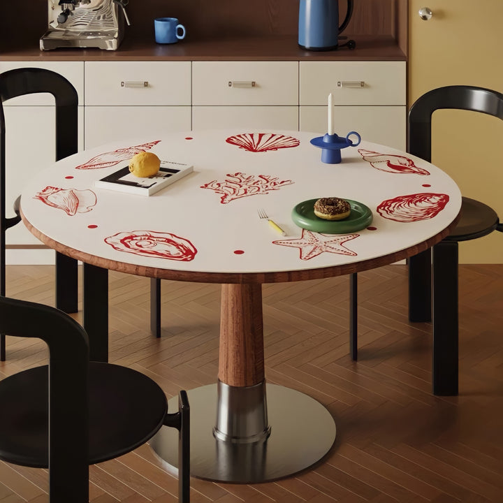 Marine Pattern Round Placemat - Red