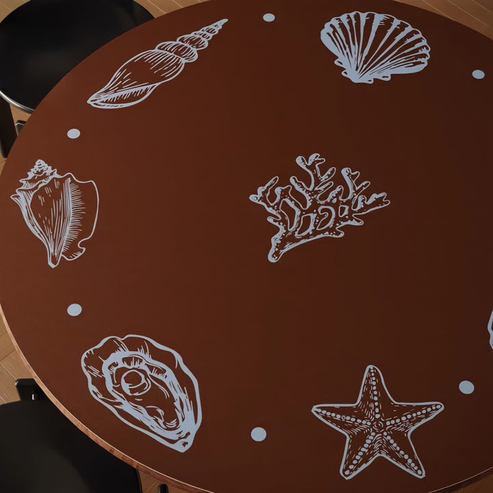 Marine Pattern Round Placemat, Brown