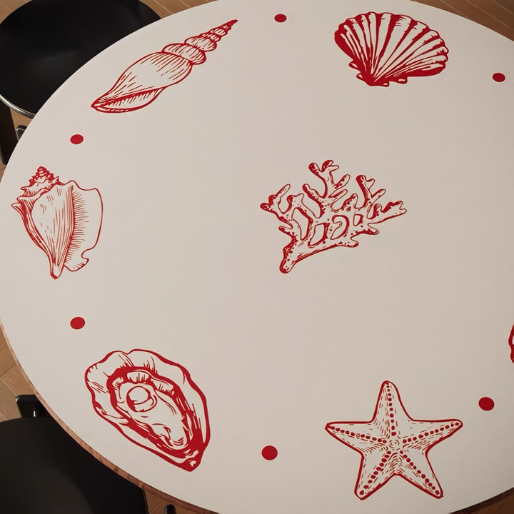 Marine Pattern Round Placemat - Red