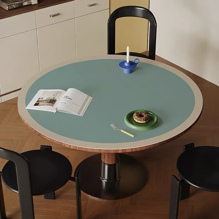 Two-Tone Round Placemat Green