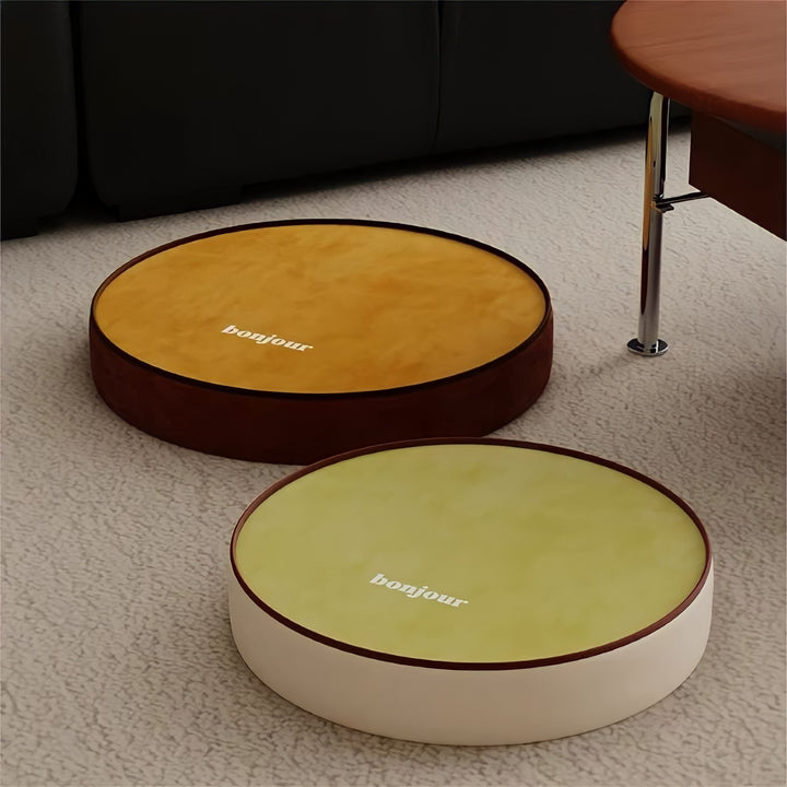 bonjourロゴ バイカラーラウンドクッション