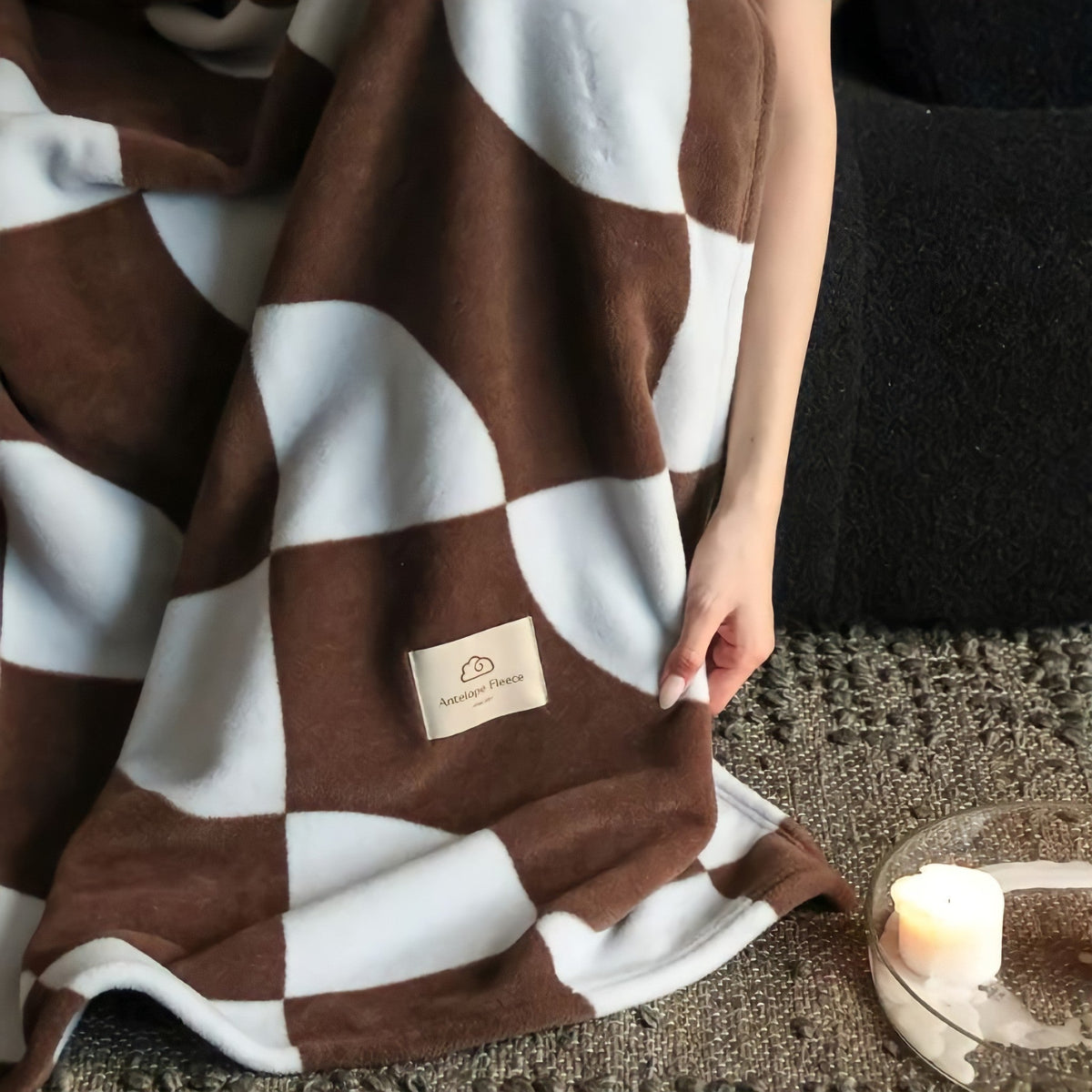 Geometric Print Fleece Blanket