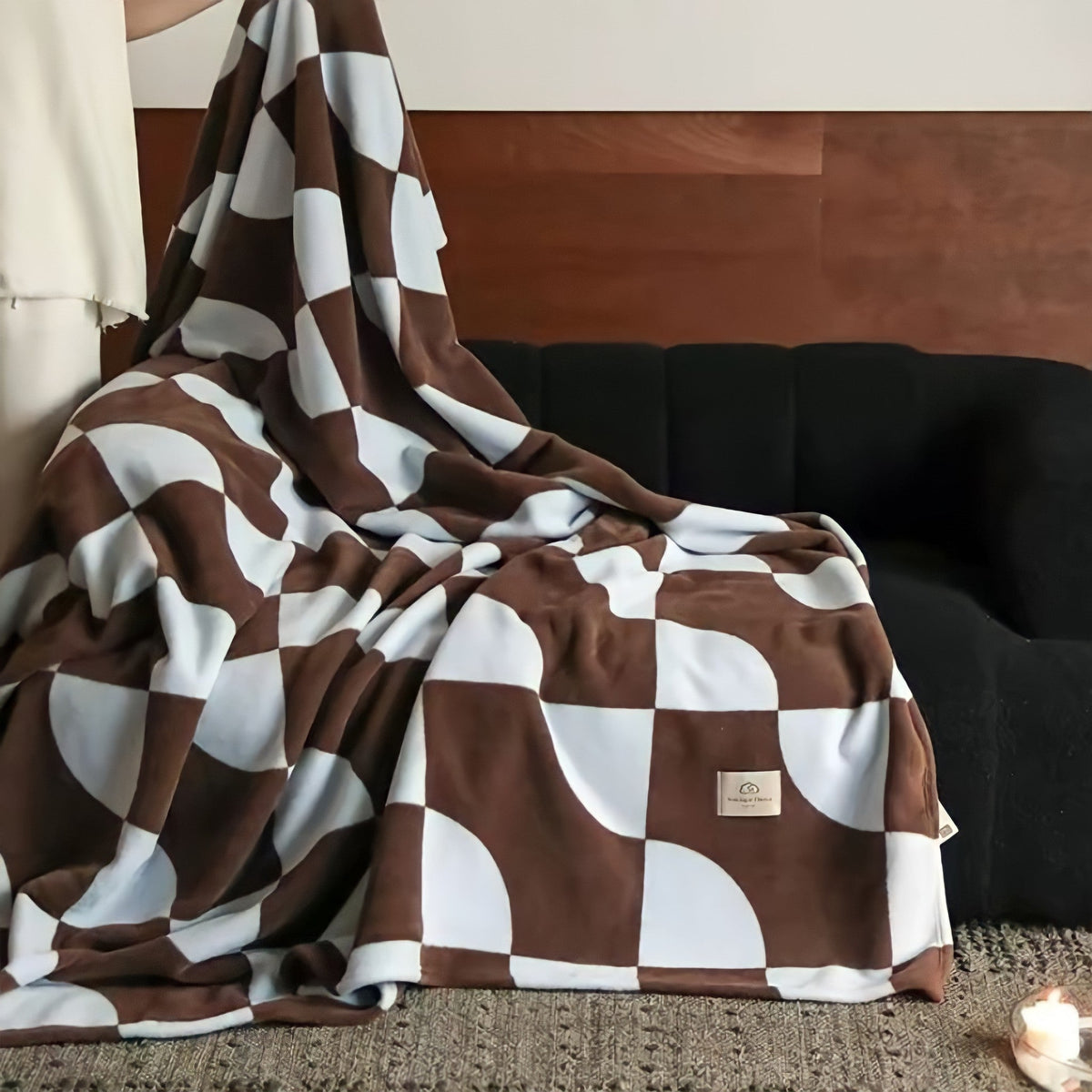 Geometric Print Fleece Blanket