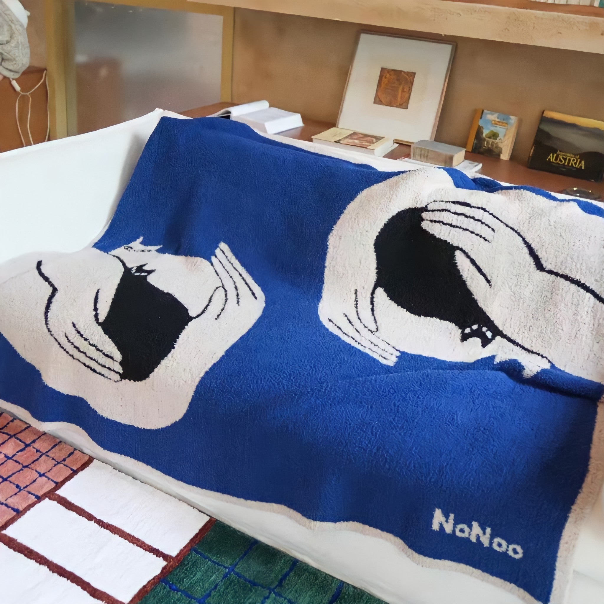 Art Cat Fleece Fabric Blanket