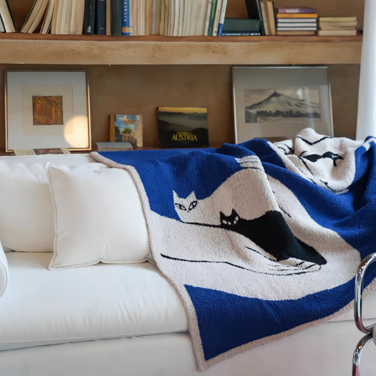 Art Cat Fleece Fabric Blanket