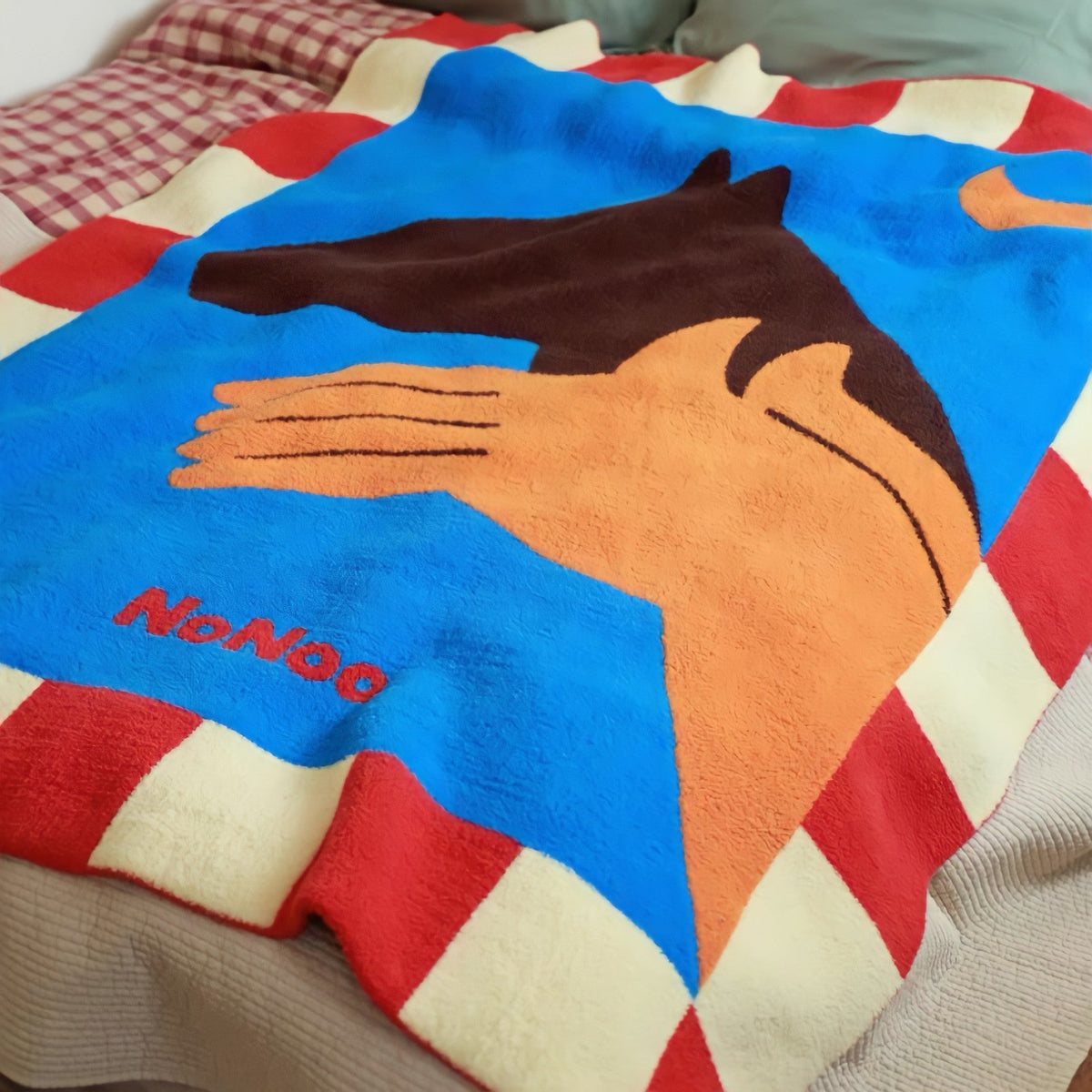 Shadow Horse Fleece Fabric Blanket