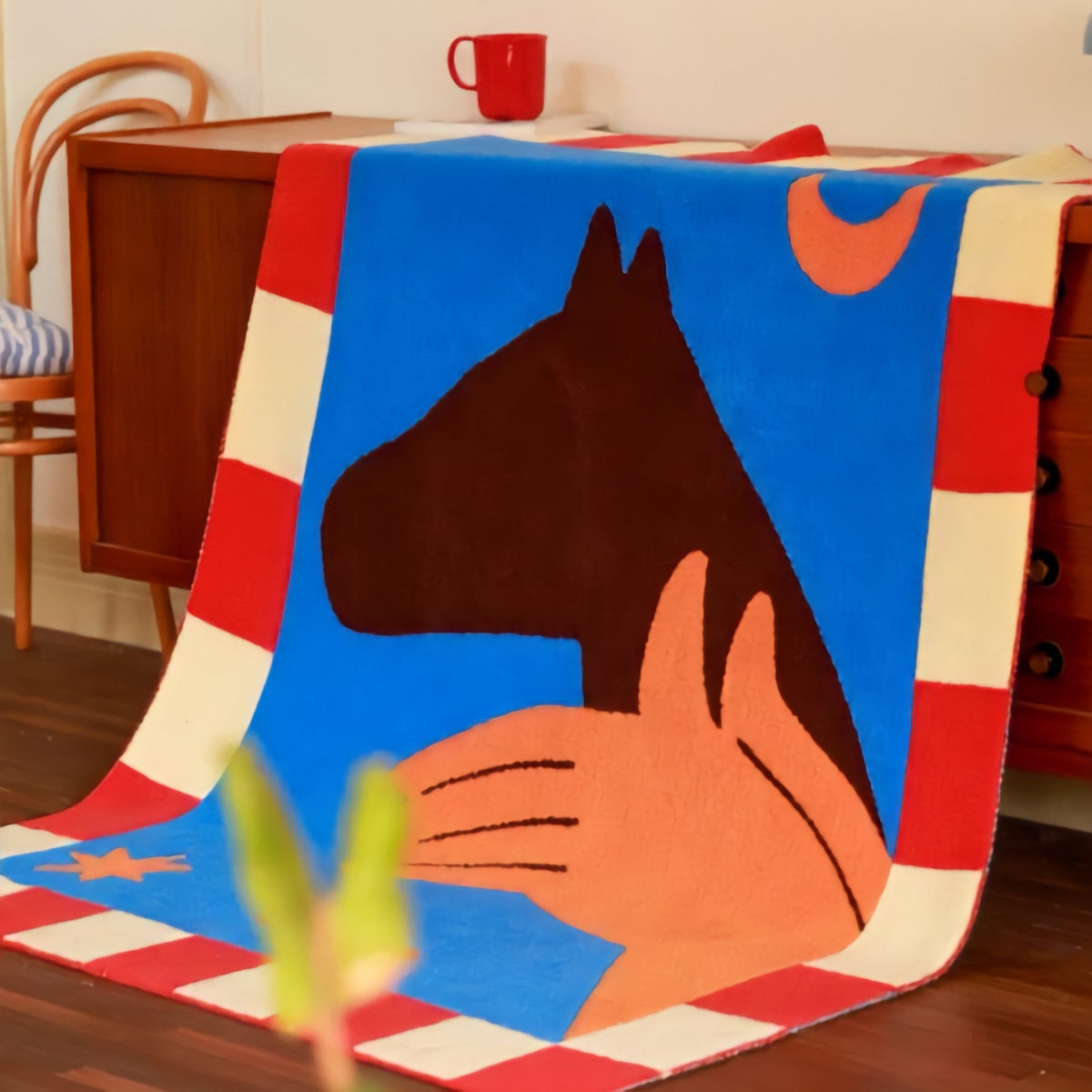 Shadow Horse Fleece Fabric Blanket