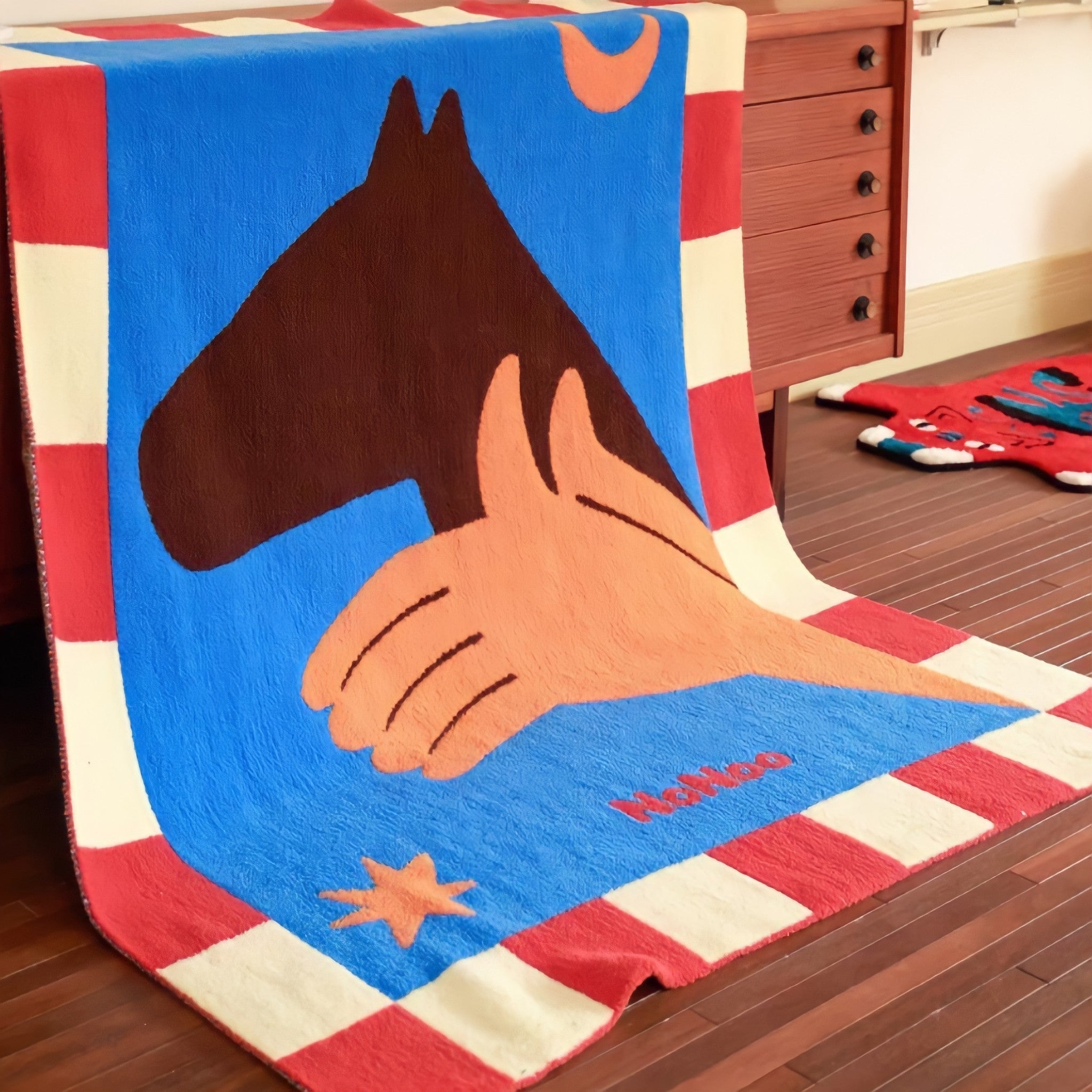 Shadow Horse Fleece Fabric Blanket