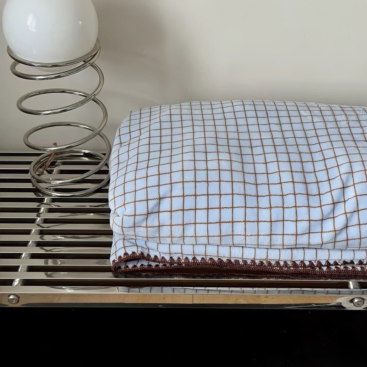 Brown & Blue Milk Fleece Blanket