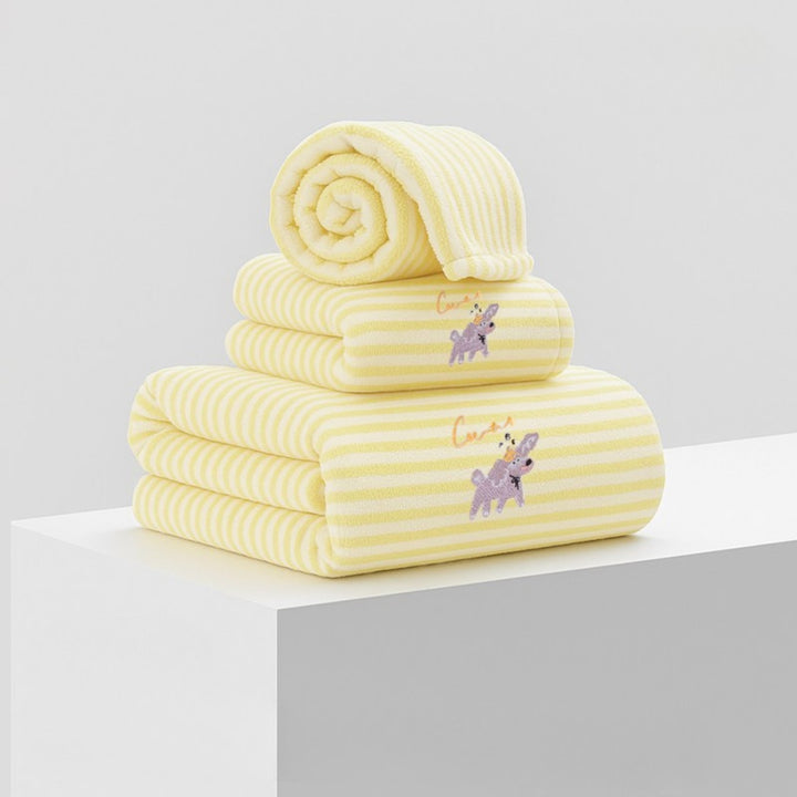Striped antibacterial towel