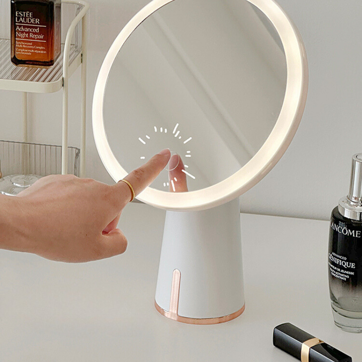 LED 化粧鏡ライト付きテーブルミラー / Table mirror with LED mirror light - kocol