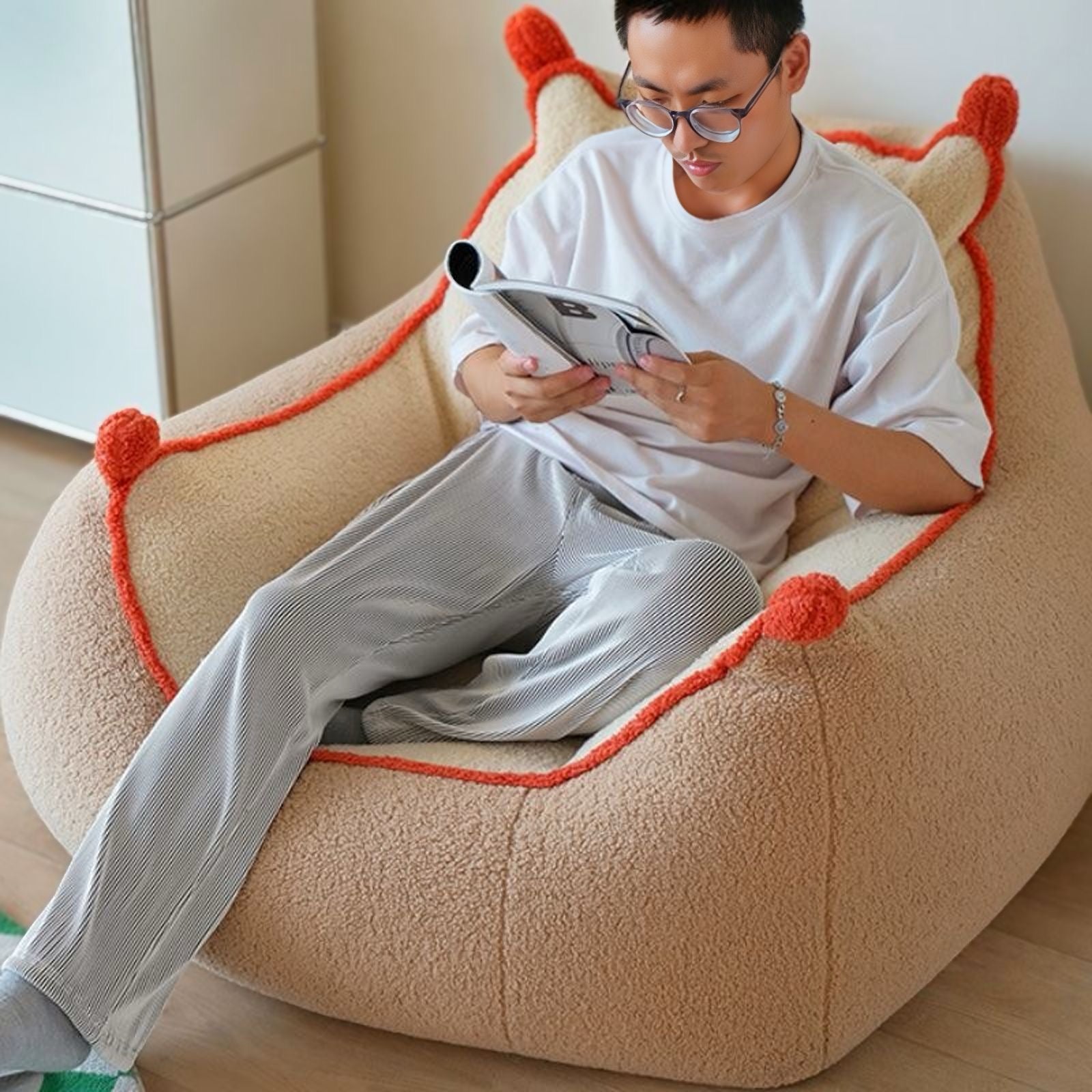 パイピングコントラストカラー一人掛けソファ kocol