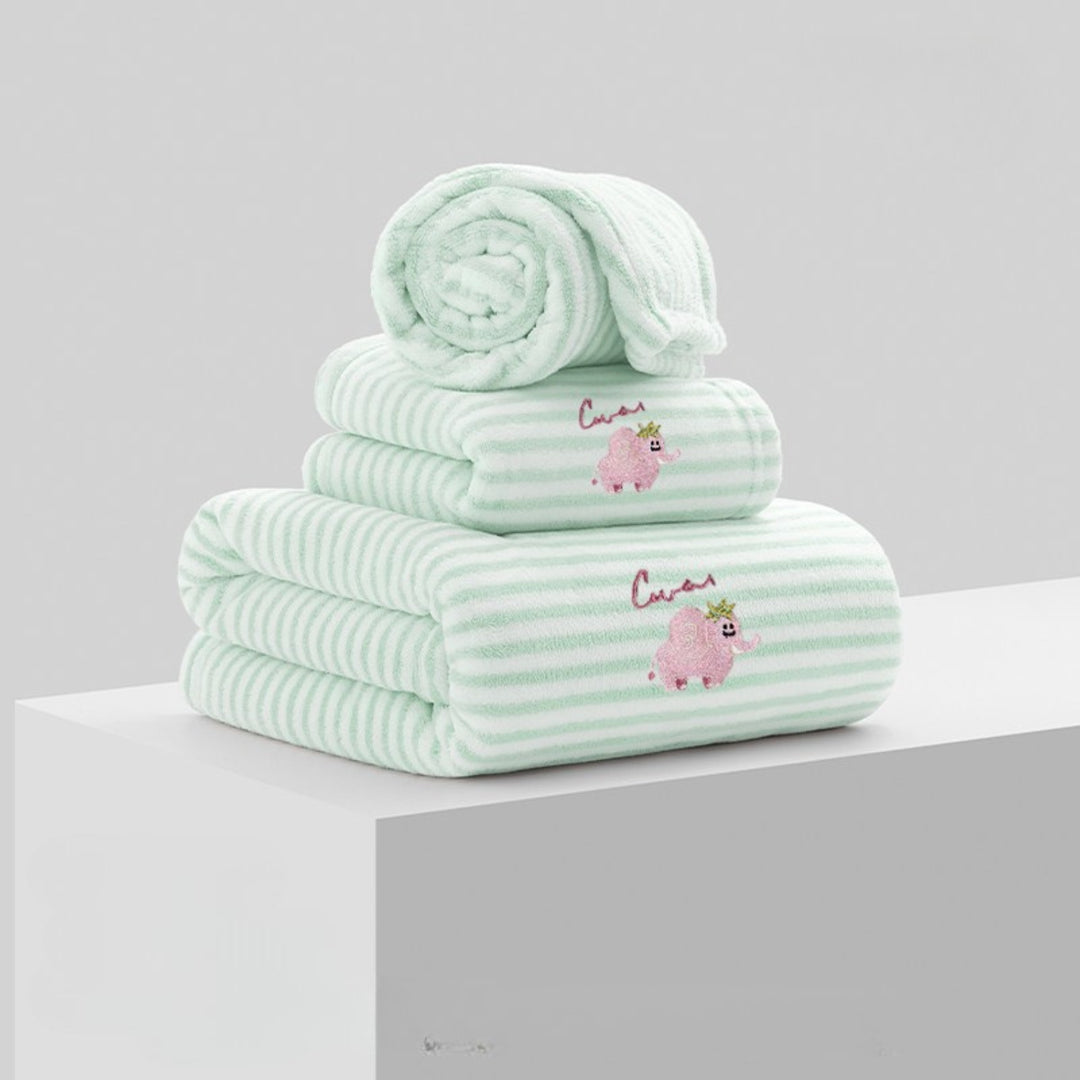 Striped antibacterial towel