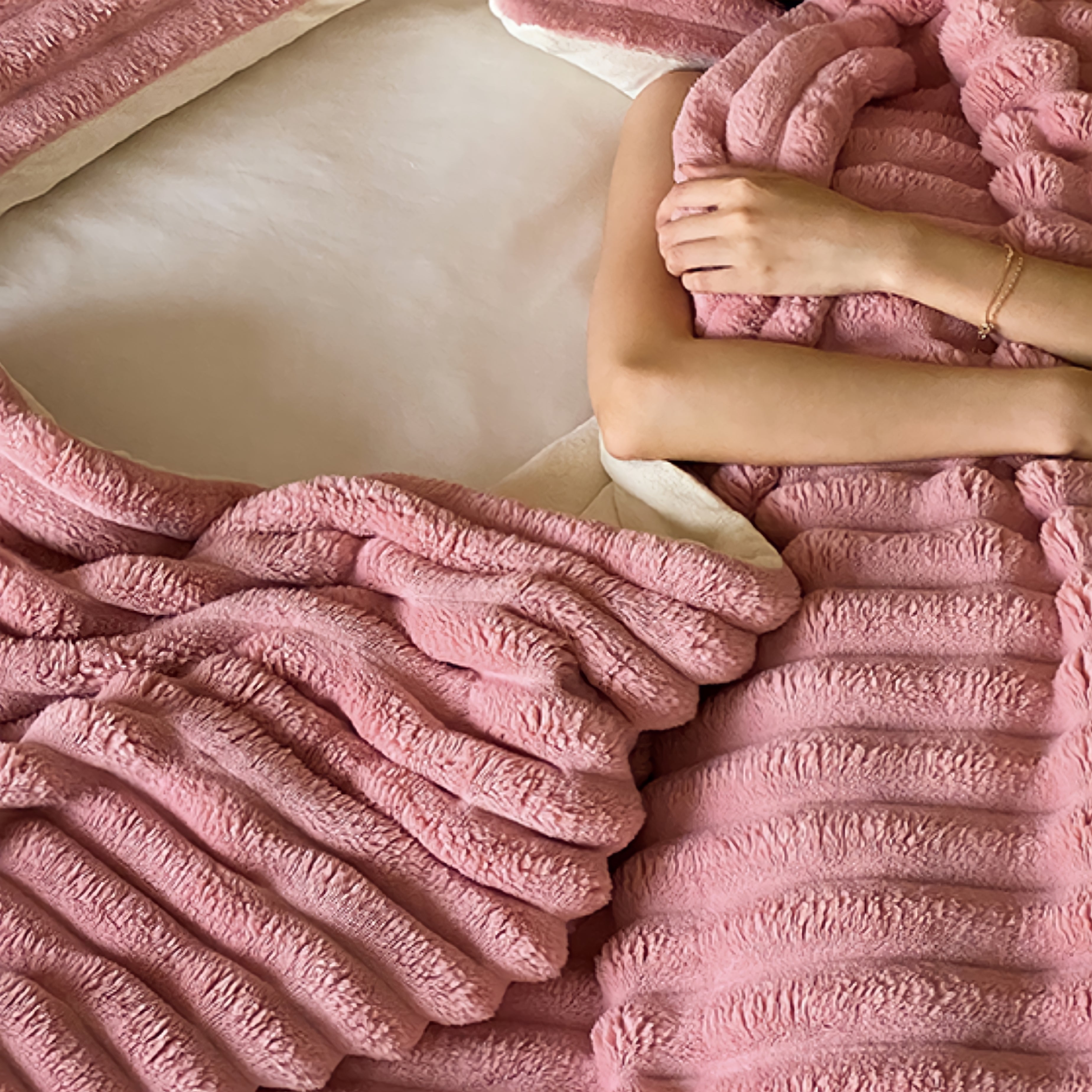 Colorful fluffy blanket 