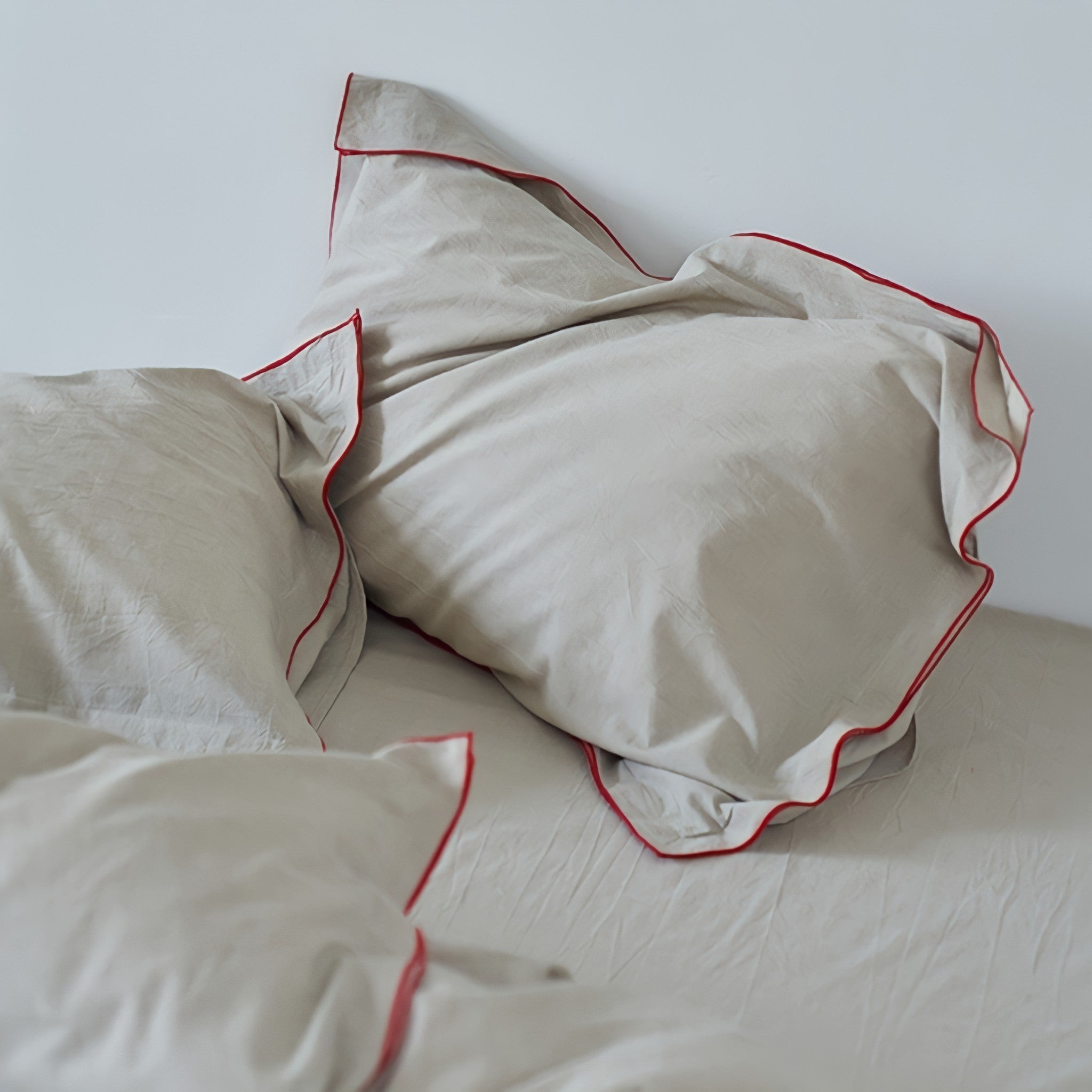 パイピングウォッシュドコットン寝具セット 