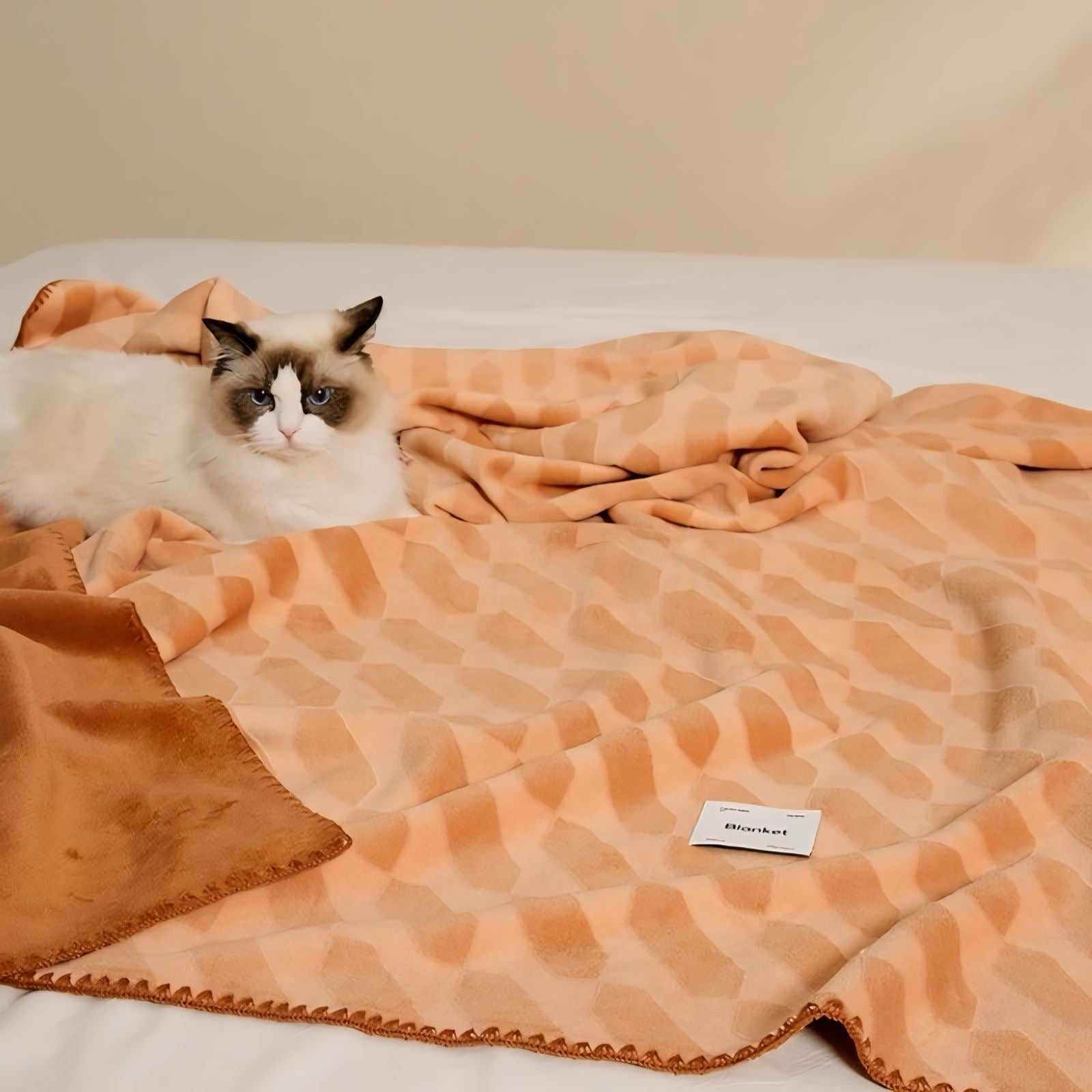 立体柄カラフルフリースブランケット 