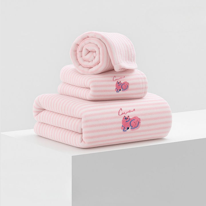 Striped antibacterial towel