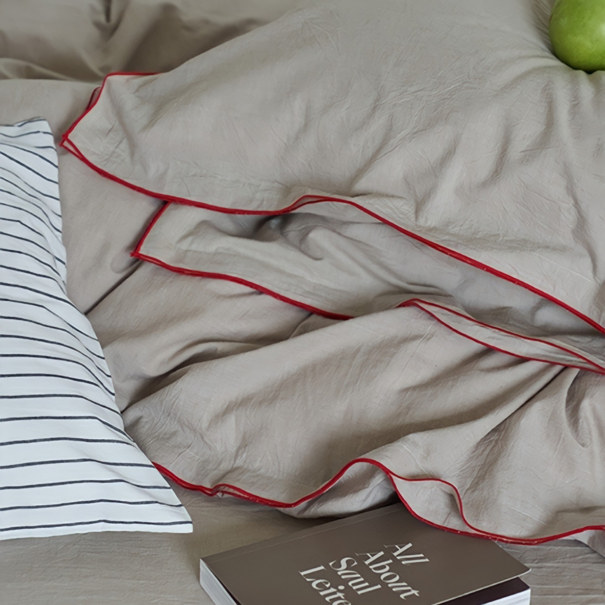 パイピングウォッシュドコットン寝具セット 