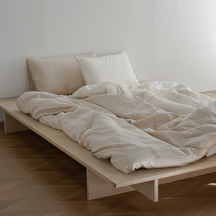 Single duvet cover pillowcase set linen color