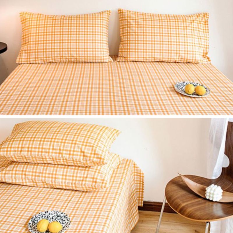 シンプルチェック柄コットン枕カバー2枚セット kocol