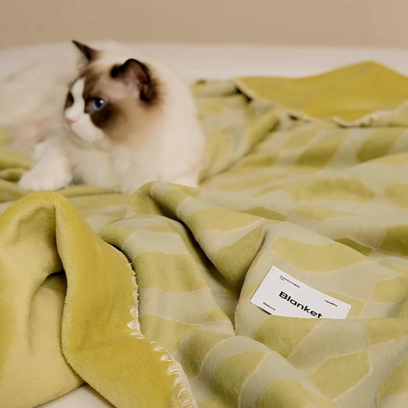 立体柄カラフルフリースブランケット 