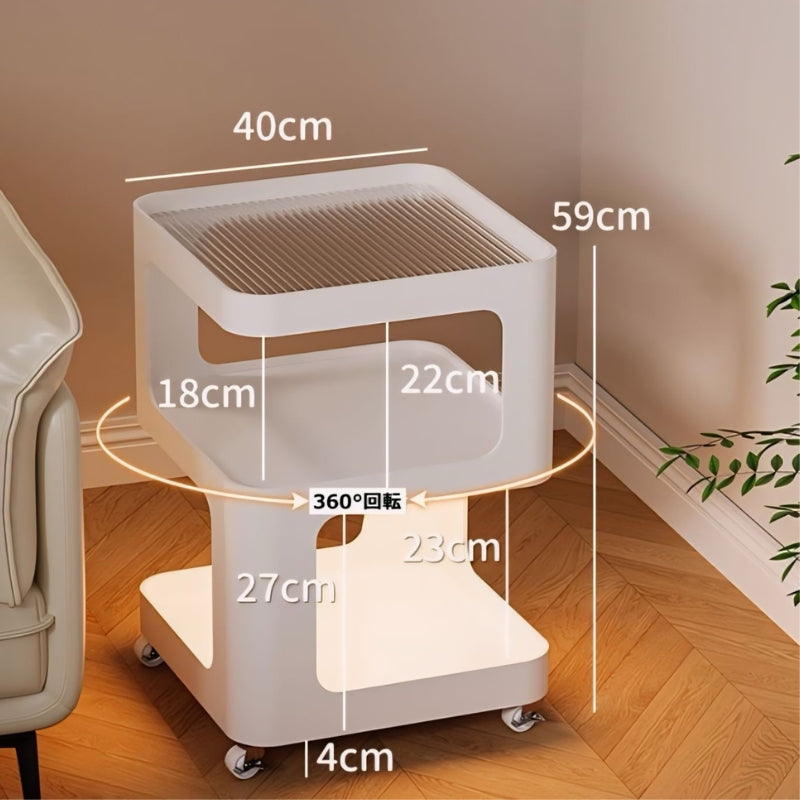 可動式スクエアサイド収納テーブル kocol