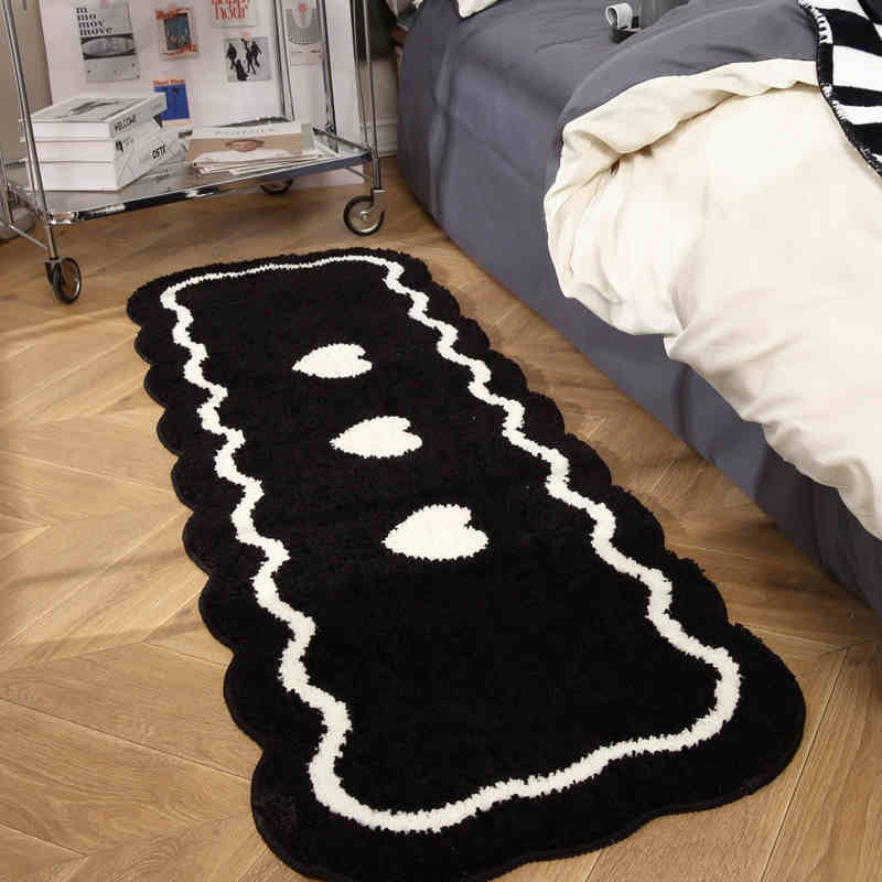 Black and white long rug