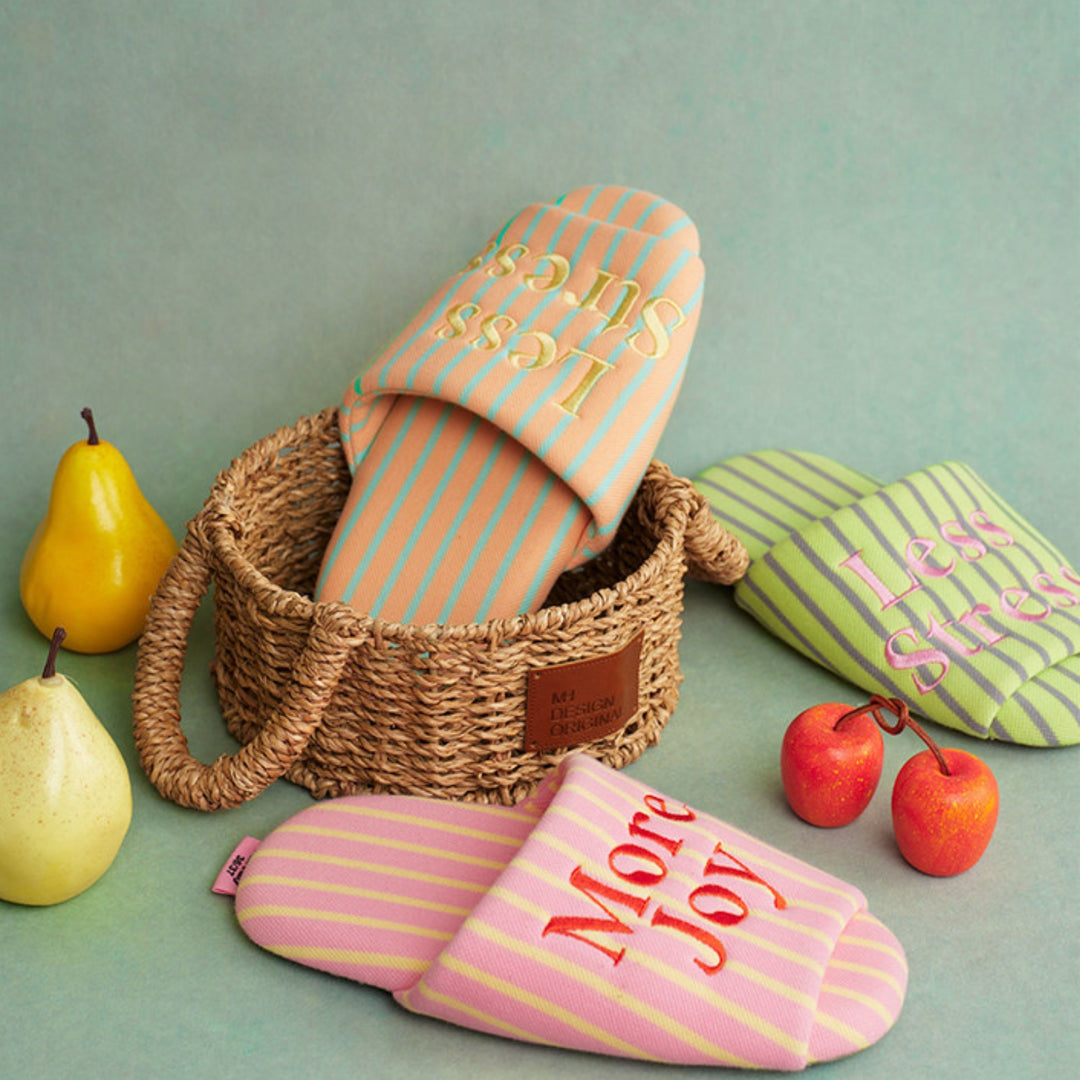 Macaron Color Stripe Slippers