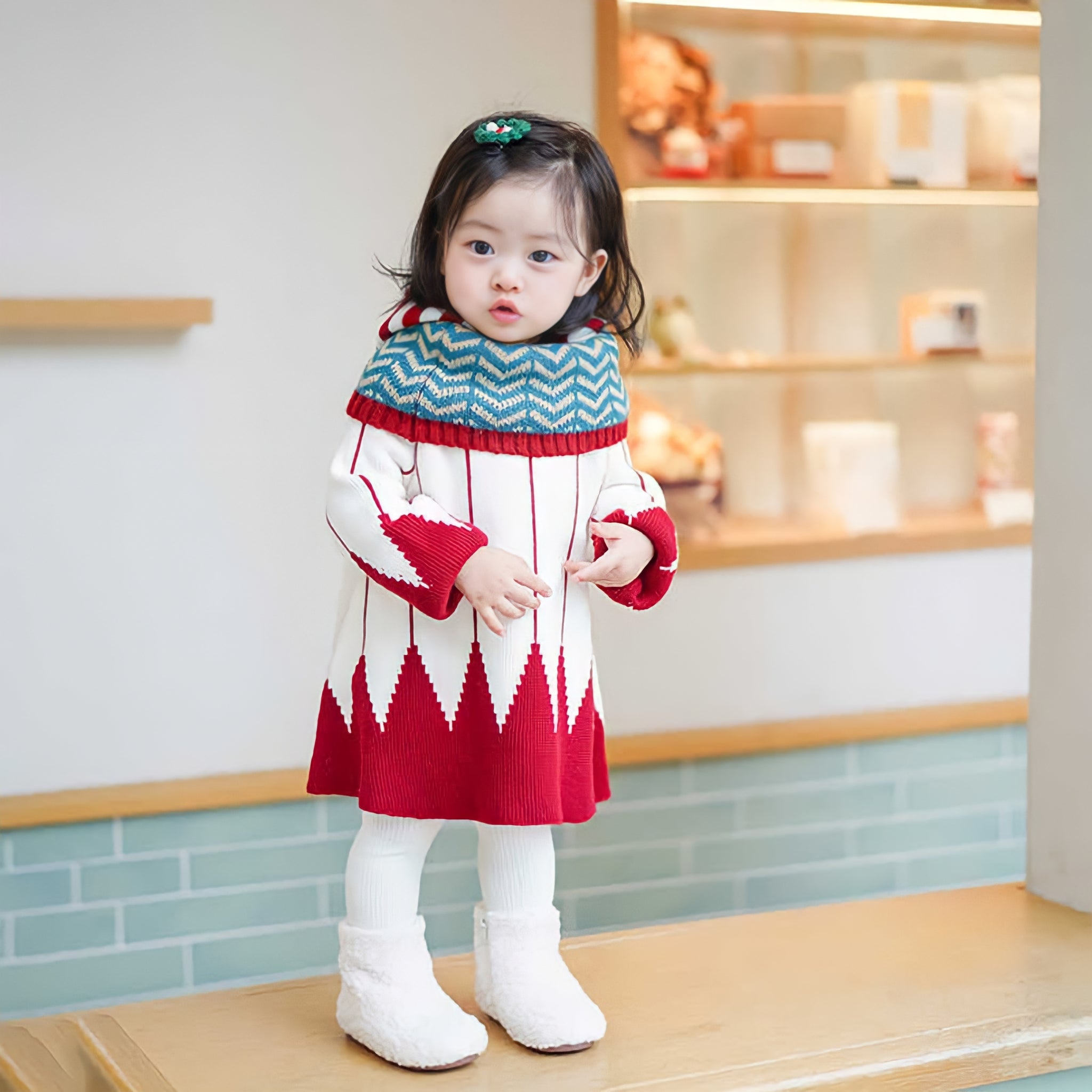 フード付きキッズクリスマスコスチューム