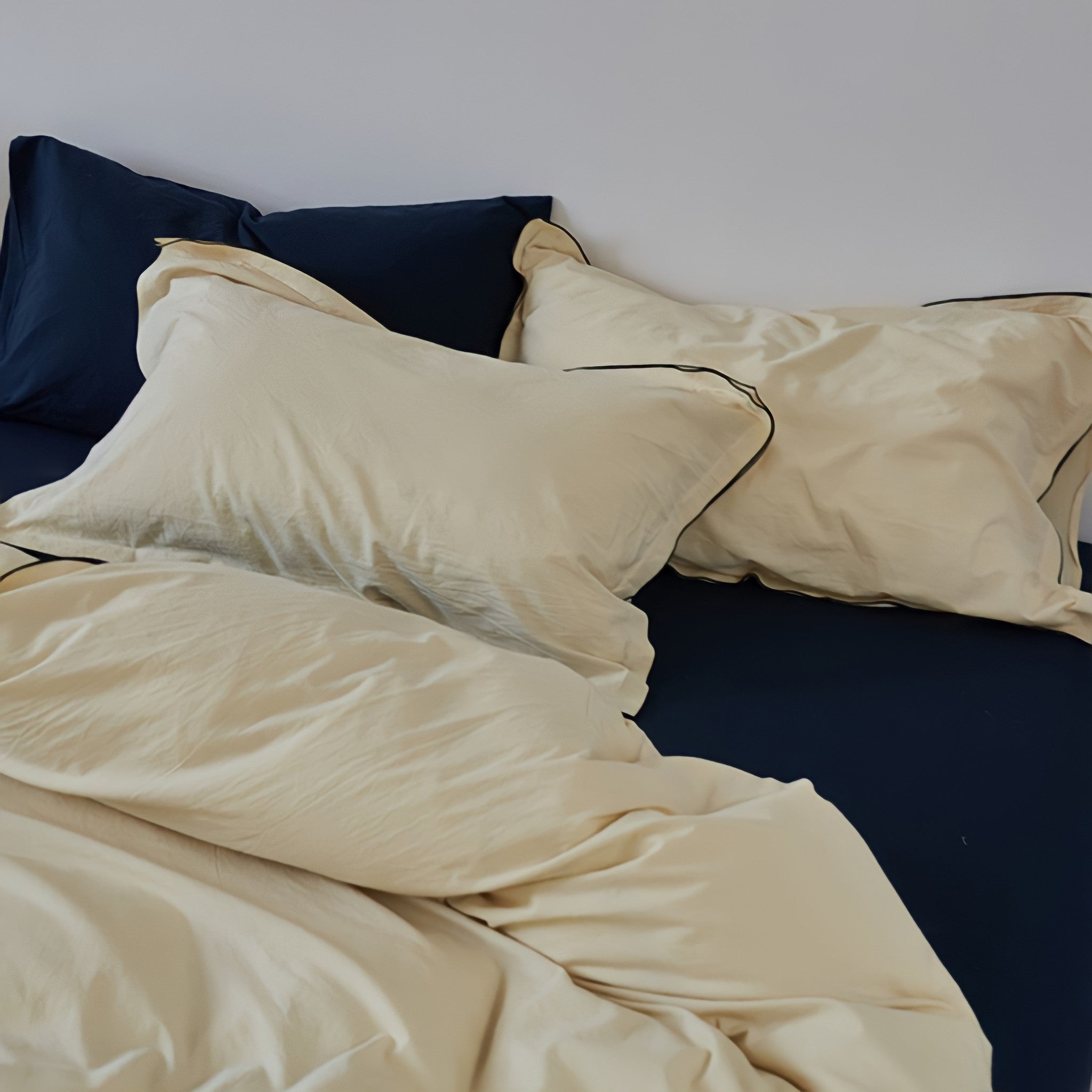 パイピングウォッシュドコットン寝具セット 