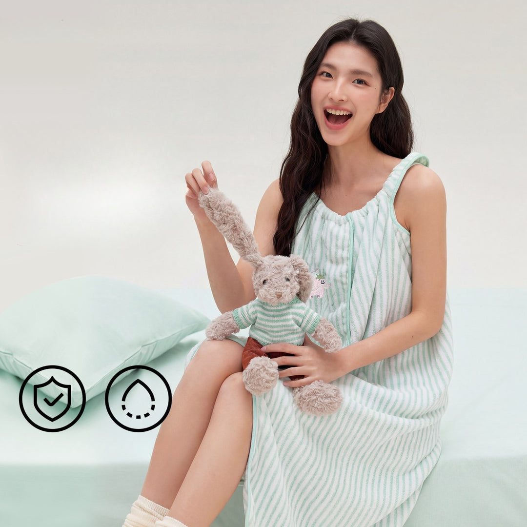 Striped antibacterial towel