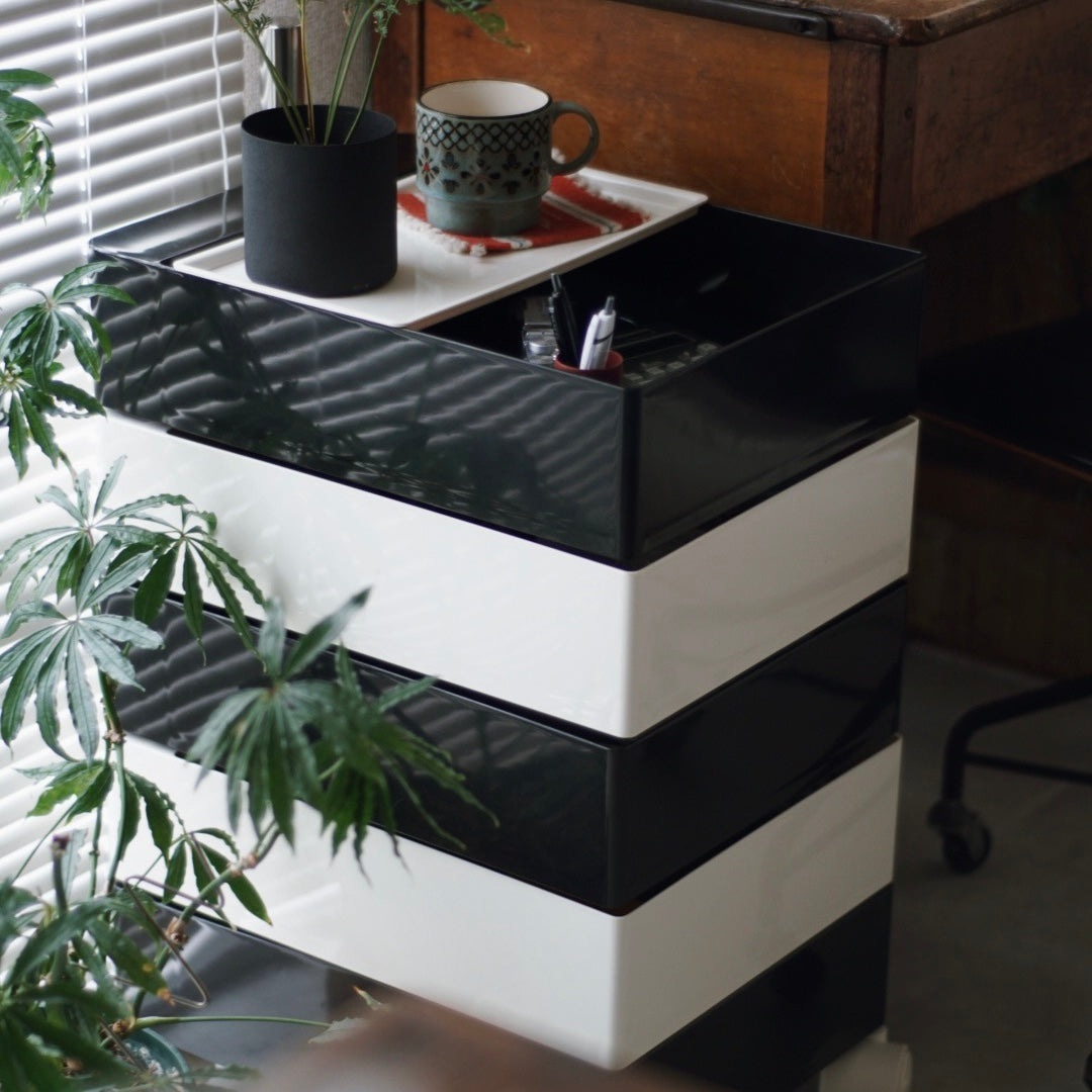 360°回転カラフルコンテナデスクワゴン kocol