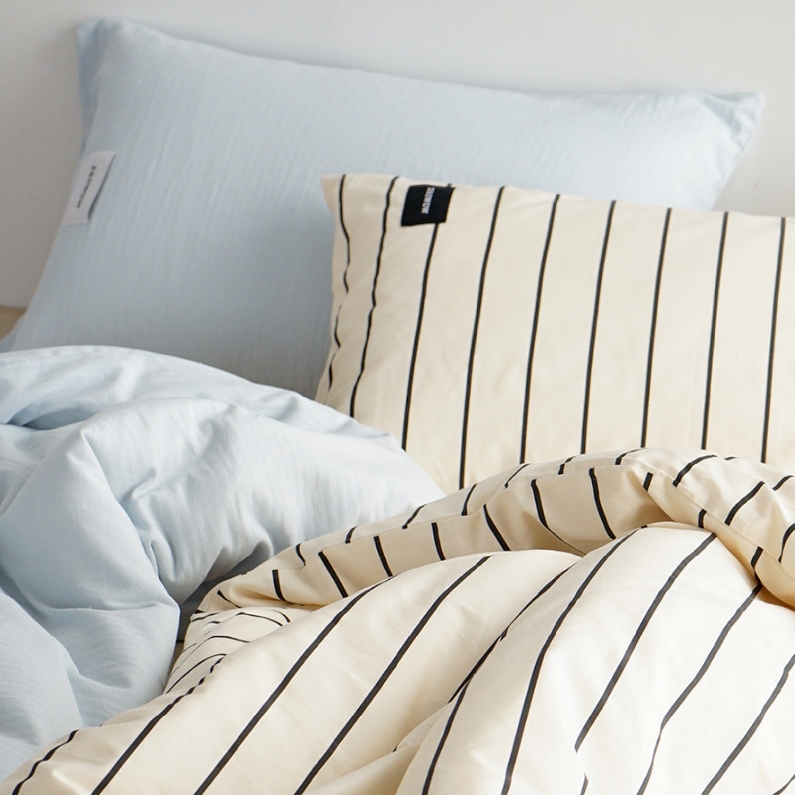 シングル布団カバー枕カバーセット パラレルブラック