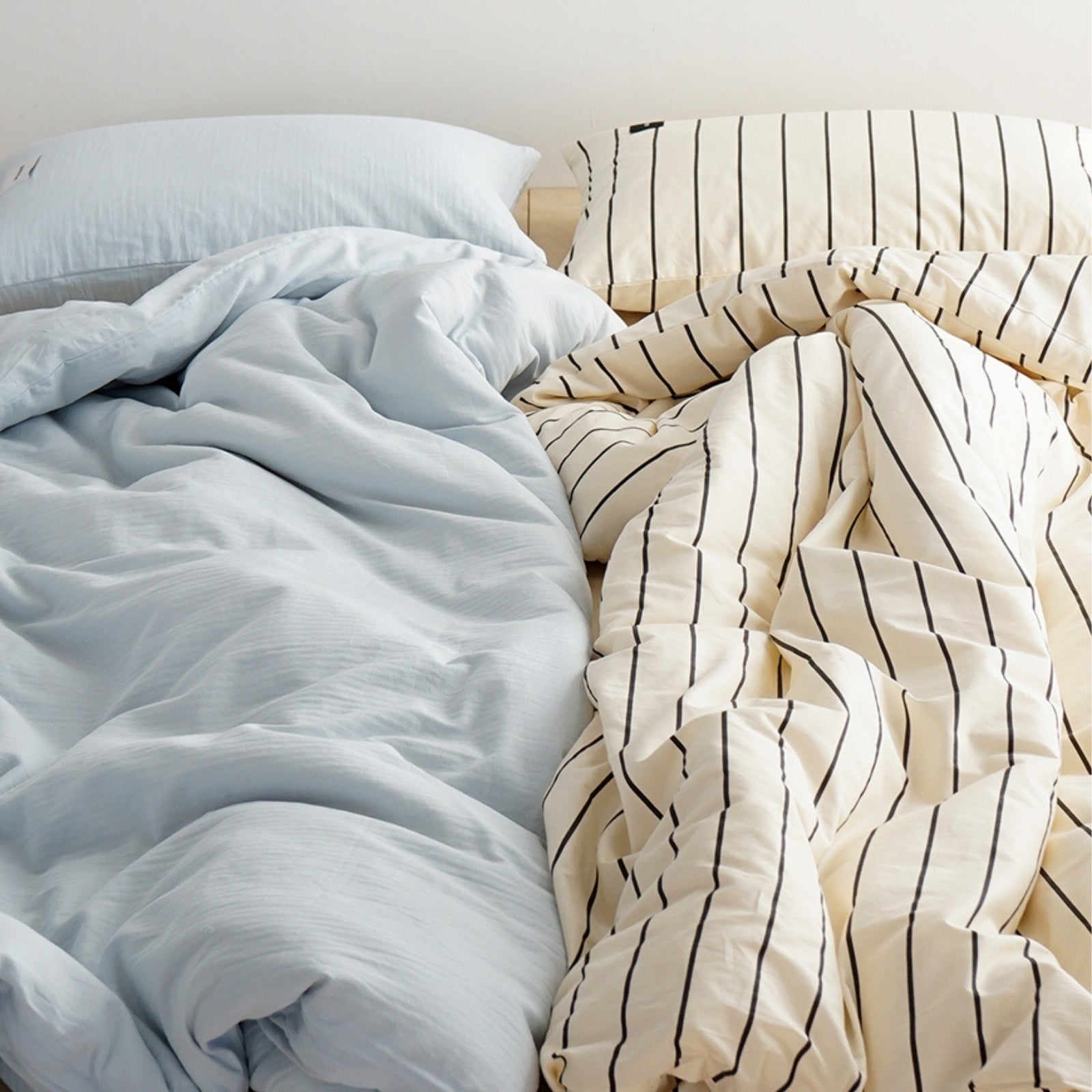 シングル布団カバー枕カバーセット パラレルブラック