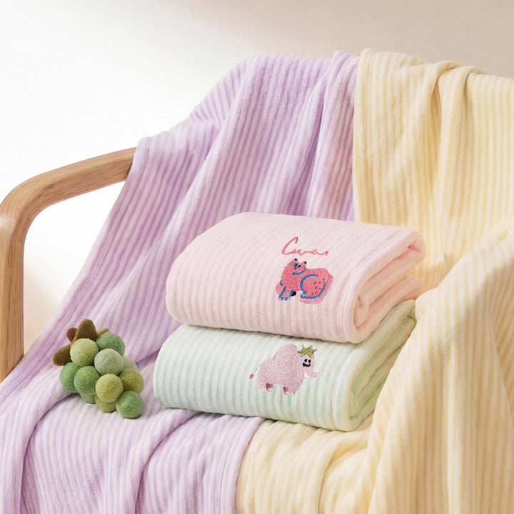 Striped antibacterial towel