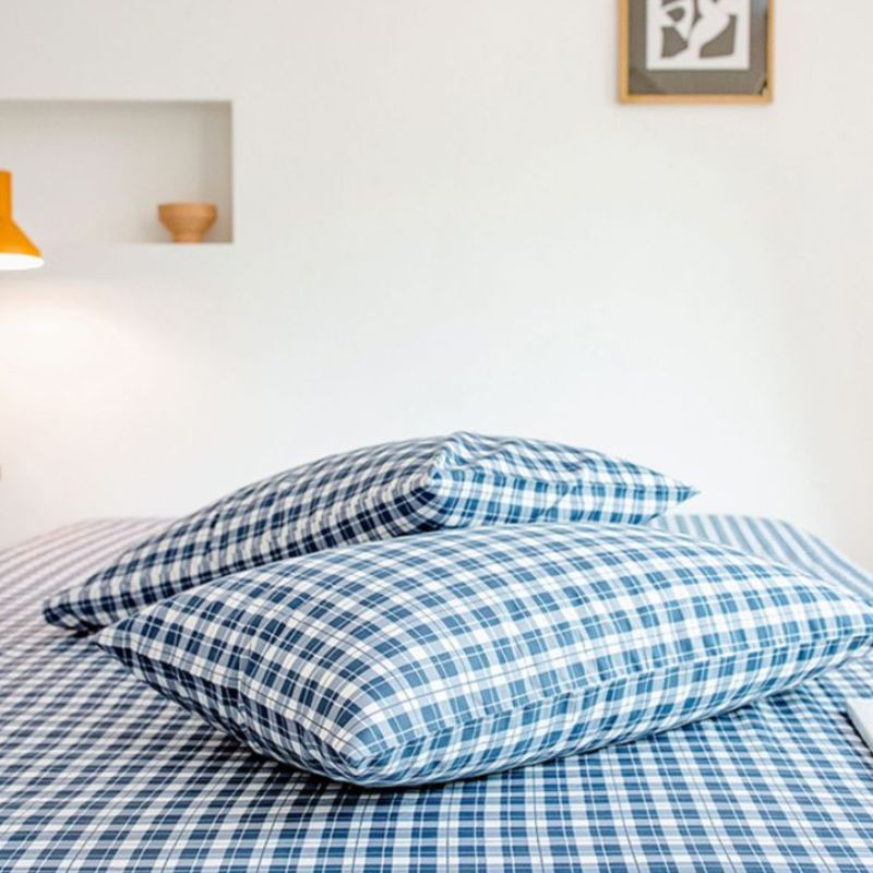 シンプルチェック柄コットン枕カバー2枚セット kocol