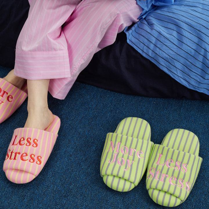 Macaron Color Stripe Slippers