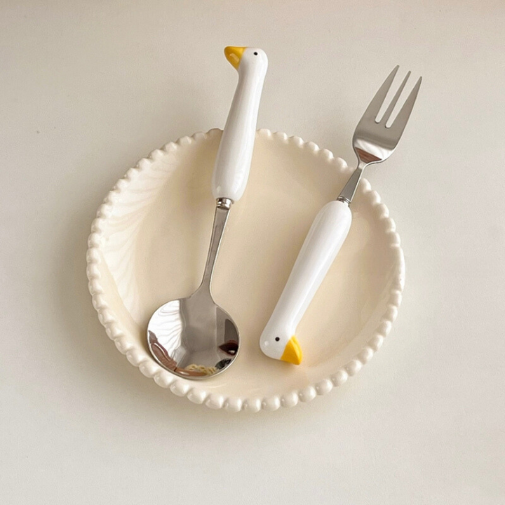 アヒル セラミック カトラリー / Duck ceramic cutlery - kocol