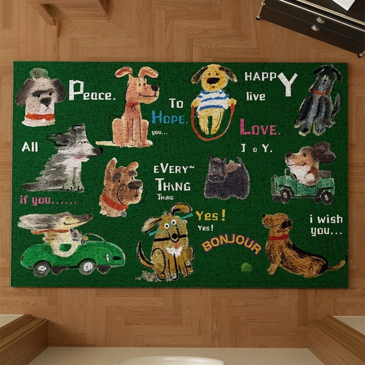 ドッグスケッチドアマット グリーン