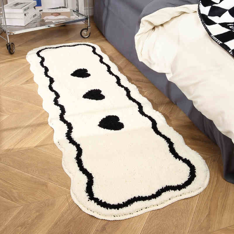 Black and white long rug