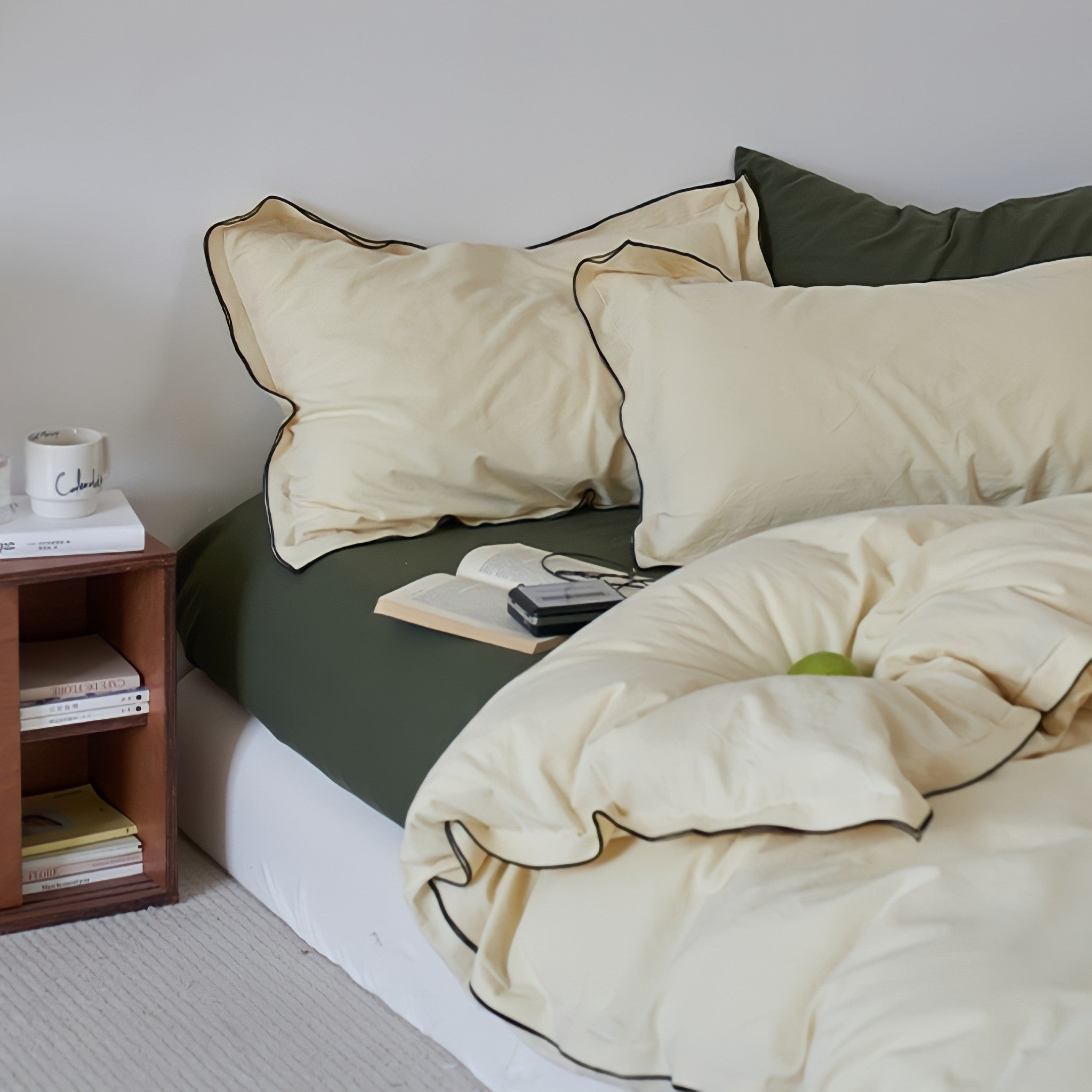 パイピングウォッシュドコットン寝具セット 