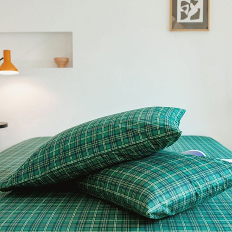 シンプルチェック柄コットン枕カバー2枚セット kocol