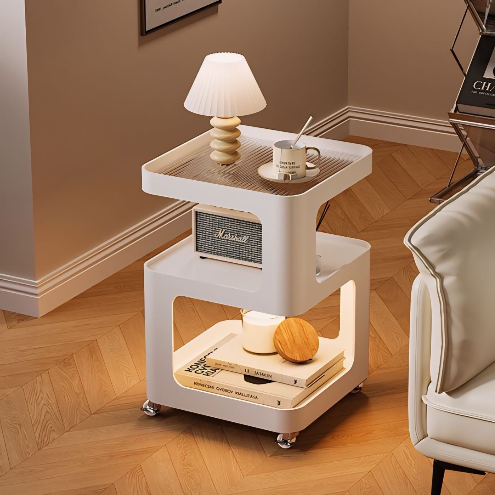 可動式スクエアサイド収納テーブル kocol