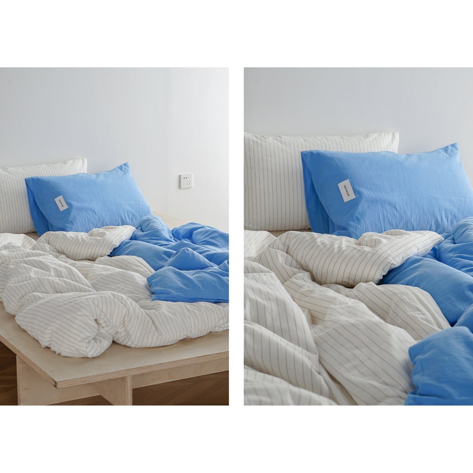 新品未使用 ラルフローレン 掛け布団カバー、枕カバー　ブルーストライプ シングル 新品未使用 ラルフローレン 掛け布団カバー、枕カバー ブルー