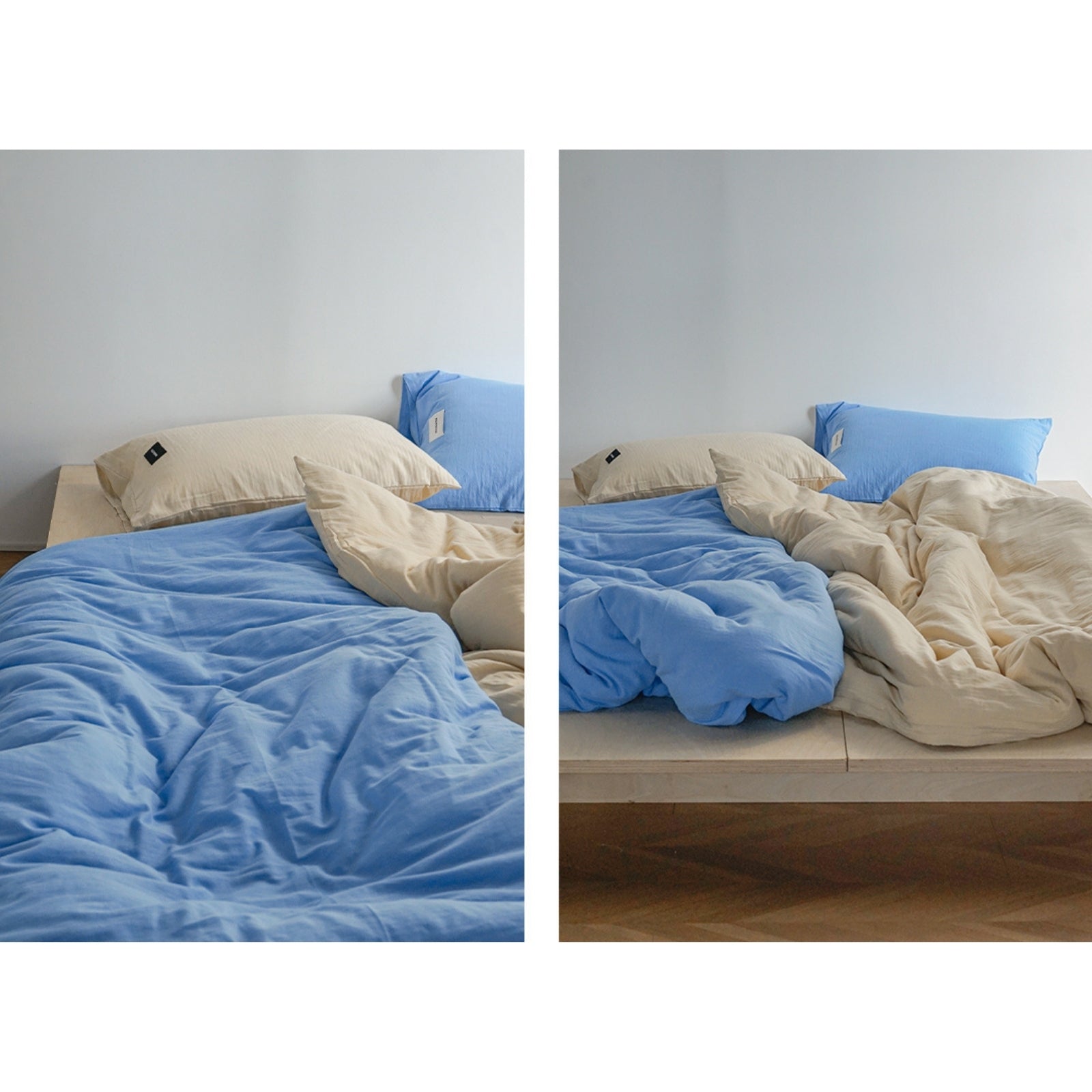 シングル布団カバー枕カバーセット シャツブルー – kocol