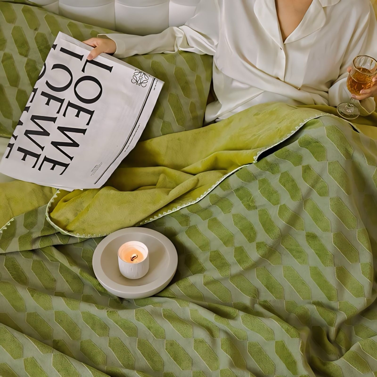 立体柄カラフルフリースブランケット 