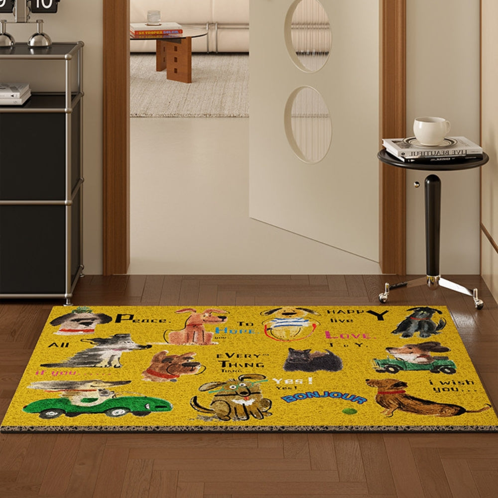 ドッグスケッチドアマット イエロー